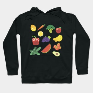 Colorful Fruits and Vegetables Hoodie